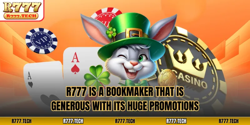 R777 is a bookmaker that is generous with its huge promotions